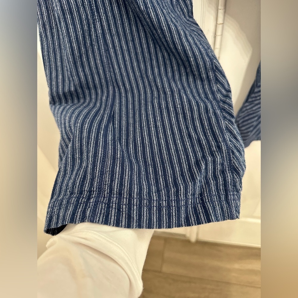 Free People Navy Pinstripe Wide Leg Pants - Picture 9 of 10